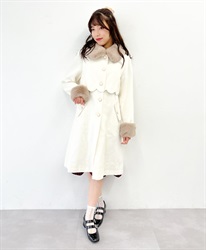 ファー襟スカラップコート | POETIQUE | axes femme online shop