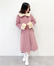 ファー襟スカラップコート | POETIQUE | axes femme online shop