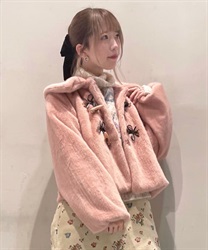 リボントグル釦ファーコート | outlet | axes femme online shop