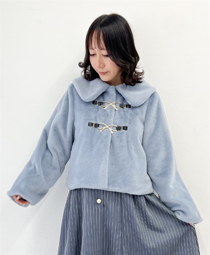 リボン金具ファーコート | 衣料 | axes femme online shop