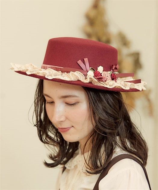 巻きバラレースカンカン帽 | レディース服・レディースファッション