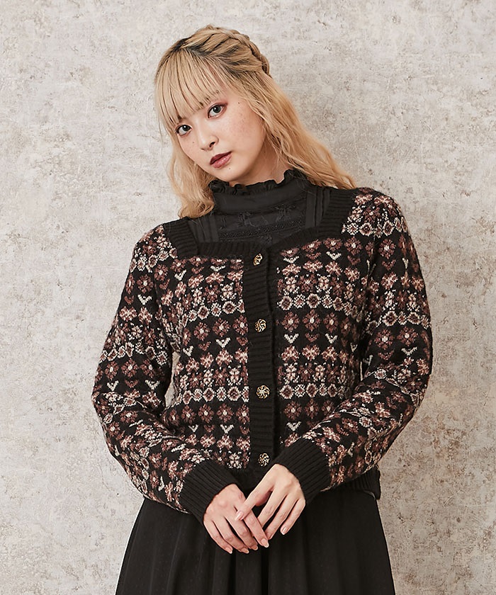 ジャガードニットカーディガン | outlet | axes femme online shop