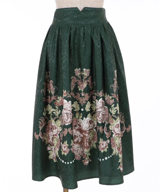 【高品質SALE】(本日限定値下げ) ジャガード　薔薇　　スカート スカート