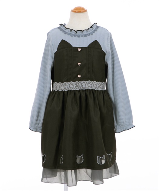 kidsネコモチーフドッキングワンピース | outlet | axes femme online shop