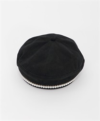 パールデザインベレー帽【タイムセール対象商品】(黒-F)