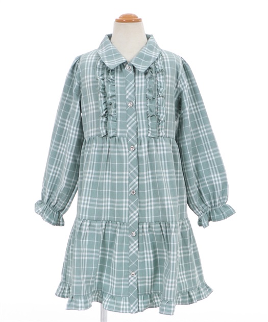 kidsチェック柄フリルシャツワンピース | outlet | axes femme online 