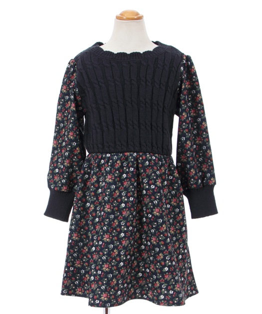 kidsニット×花柄コーデュロイワンピース | outlet | axes femme online