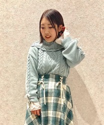 袖編み上げオフタートルニット | outlet | axes femme online shop