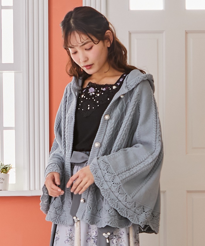 ケーブルニットポンチョ | outlet | axes femme online shop