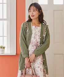 桜刺繍ロングニットカーデ | outlet | axes femme online shop