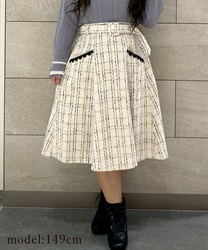 【2点5000円対象 /WEB限定】ベルト付ツイードスカート