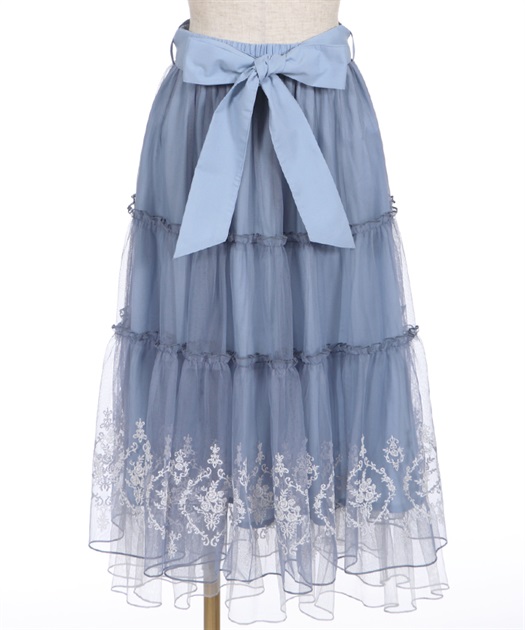 ローズ刺繍チュールスカート | outlet | axes femme online shop