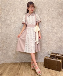 レース切り替えバイカラーワンピース | outlet | axes femme online shop