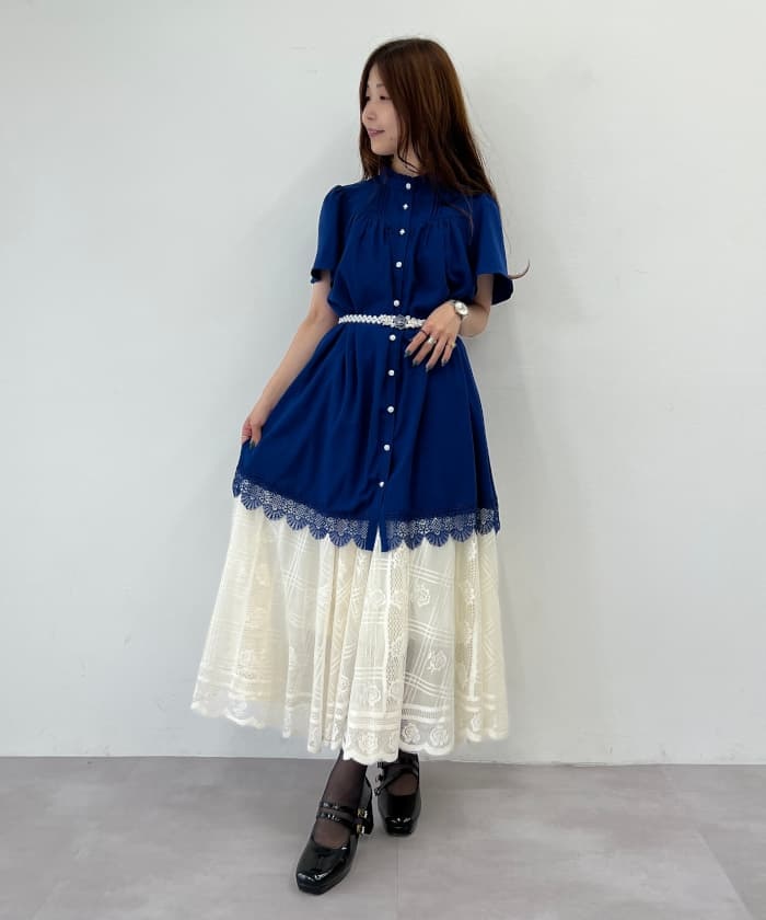 裾レース切替チュニック | axes femme | axes femme online shop