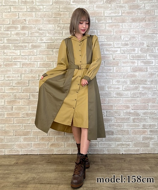 Outlet ストライプバイカラーワンピース Outlet Axes Femme Online Shop