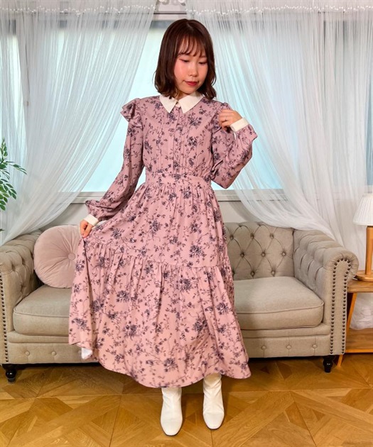 トワルドジュイ風花柄ワンピース | レディース服・レディース