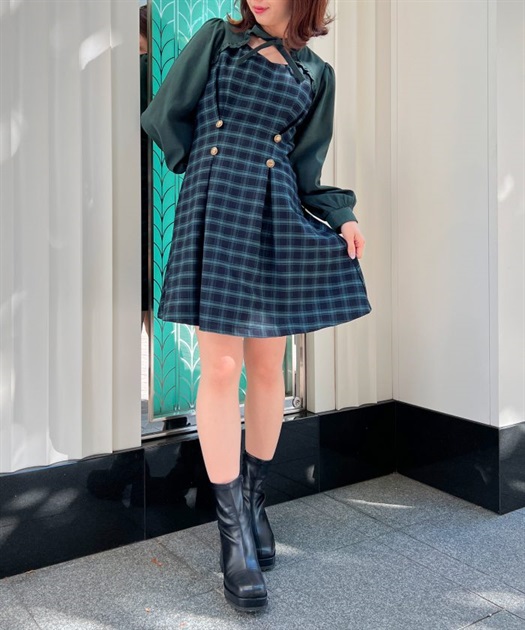 カットアウトデザインミニワンピース | レディース服・レディース