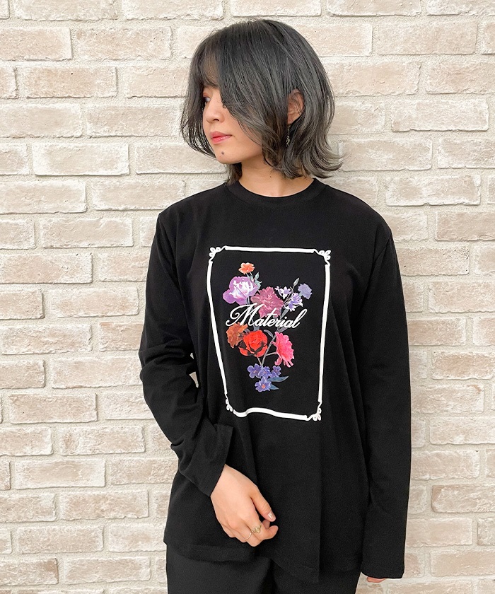 フラワープリント長袖Ｔシャツ | outlet | axes femme online shop