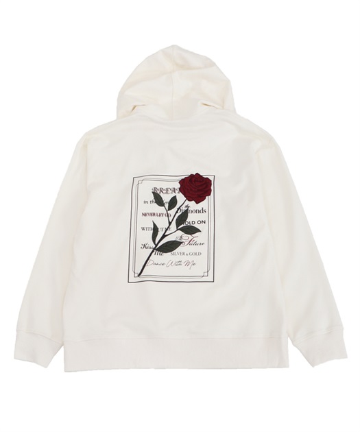 BLVCK PARIS パーカー バラ 薔薇 ローズ 刺繍 ブラック  XL
