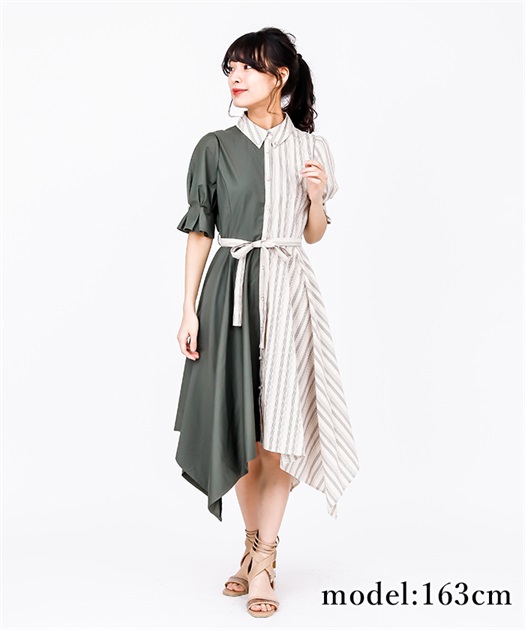 Outlet バイカラーイレヘムワンピース Outlet Axes Femme Online Shop