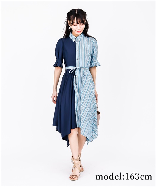 Outlet バイカラーイレヘムワンピース Outlet Axes Femme Online Shop