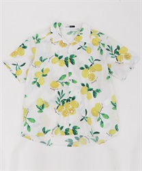 レモンプリントシャツ(白-M)