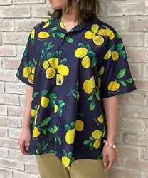 レモンプリントシャツ(紺-M)