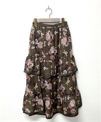 【vintage】花柄ティアードスカート