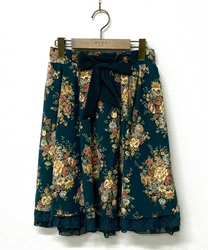 【vintage】リボン付総花柄スカート