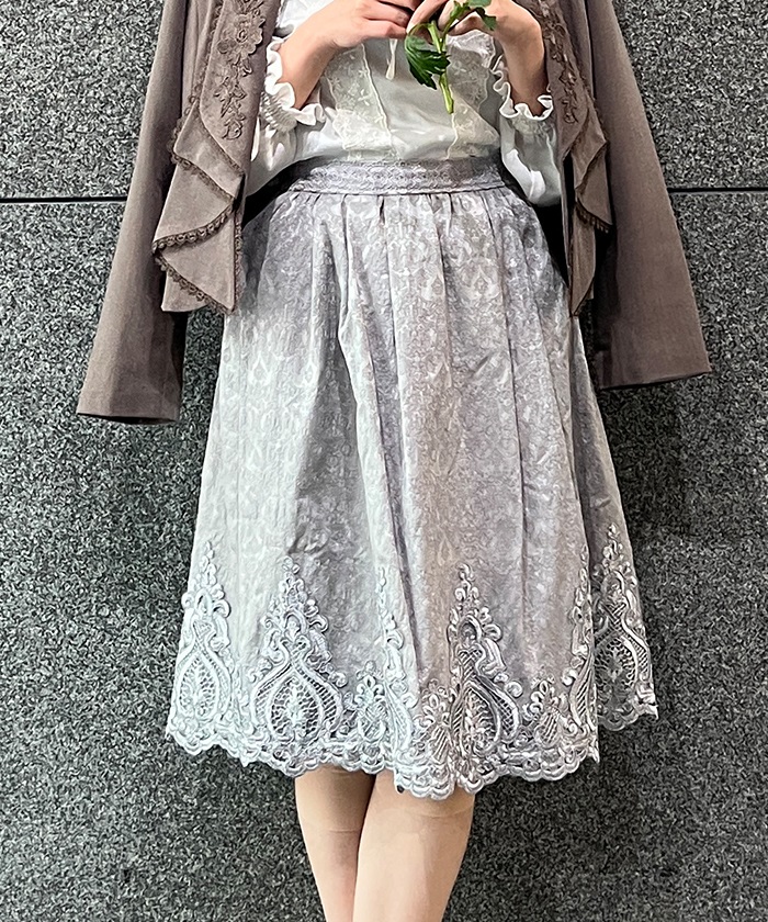 ジャカード裾レーススカート | vintage｜axesfemme online shop