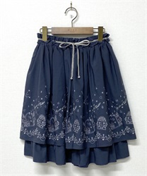 【axesfemme】夜空刺繍スカート(ブルー-Ｍ)