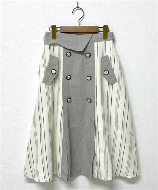 【vintage】柄切り替えミディスカート