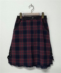 【vintage】二重織チェックタイトスカート