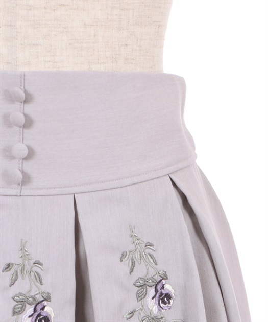 リボンローズ刺繍タックスカート outlet axes femme online shop