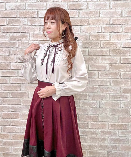 薔薇刺繍バイカラースカート | axes femme | axes femme online shop