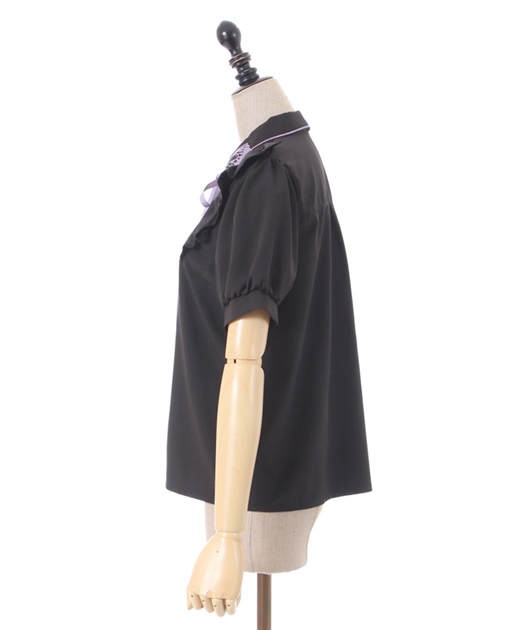 バタフライ刺繍襟半袖ブラウス | 衣料 | axes femme online shop