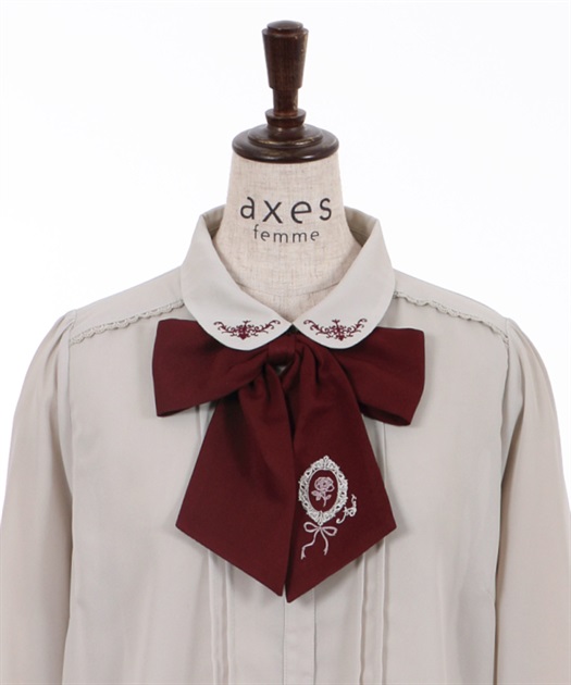 ローズカメオ風刺繍リボンブラウス | outlet | axes femme online shop