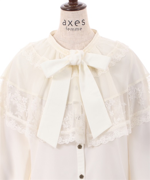 ケープ×リボンタイブラウス | axes femme | axes femme online shop