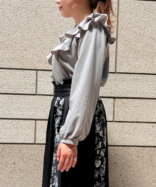 チョーカー風ローズ刺繍ブラウス | レディース服・レディース 