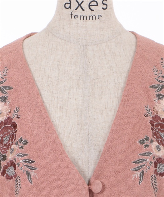 web価格/期間限定】刺繍カーディガン | Nostalgie | axes femme online 