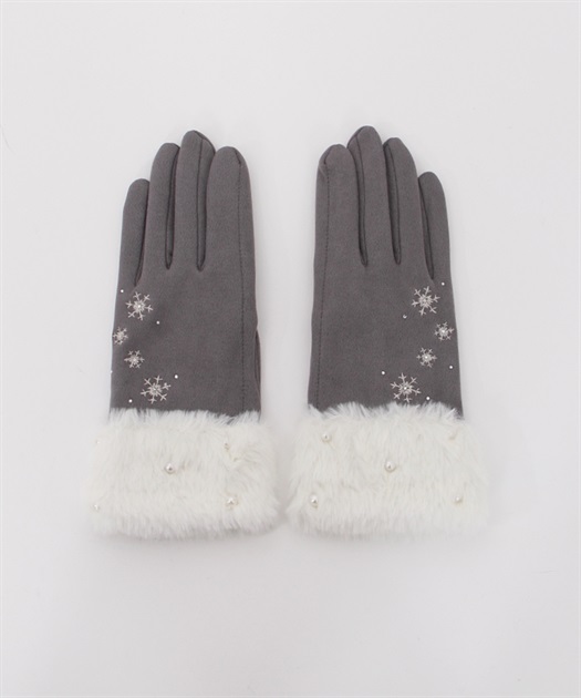 雪の結晶柄刺繍手袋 | outlet | axes femme online shop