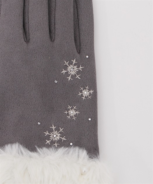 雪の結晶柄刺繍手袋 | outlet | axes femme online shop