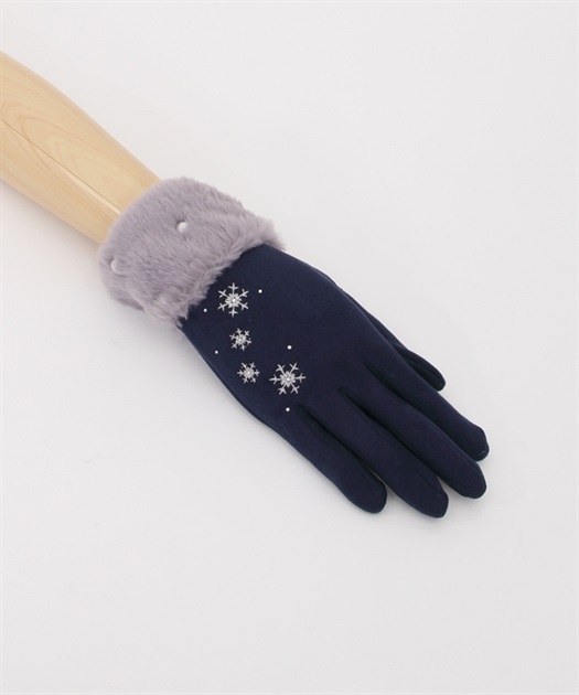 雪の結晶柄刺繍手袋 | outlet | axes femme online shop