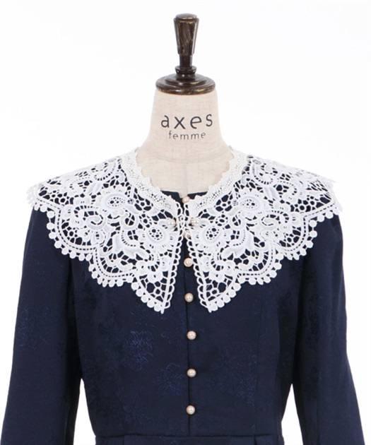 レース襟ジャガードワンピース | outlet | axes femme online shop