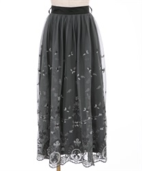 チュールカラー刺繍スカート | outlet | axes femme online shop