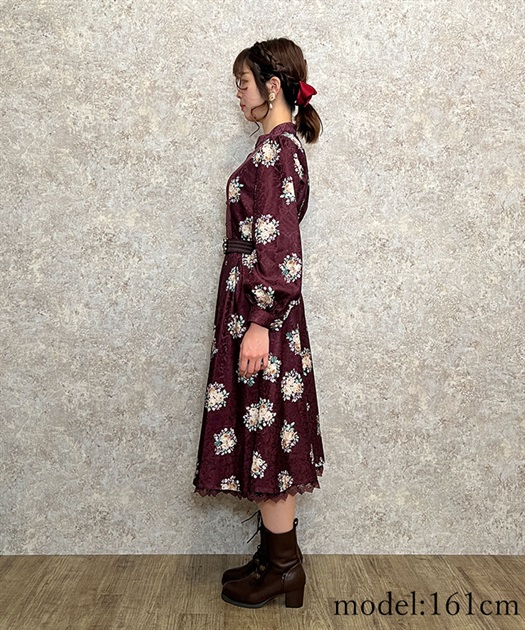 ブーケ柄ジャガードワンピース | outlet | axes femme online shop