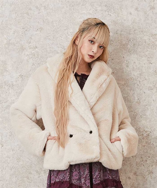 ショールカラーファージャケット | outlet | axes femme online shop