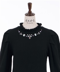 Outlet ビジューデザインニットプルオーバー Outlet Axes Femme Online Shop