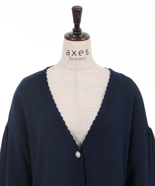 ブーケ刺繍ロングニットカーデ | outlet | axes femme online shop