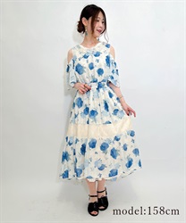 紫陽花柄ロングワンピース | outlet | axes femme online shop